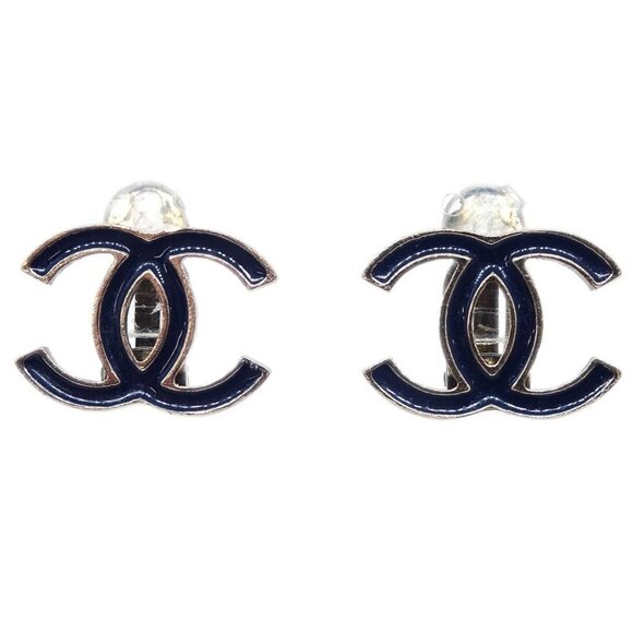 Chanel CC Black Earrings Clip-On Gold 10C 194985 - Picture 1 of 4